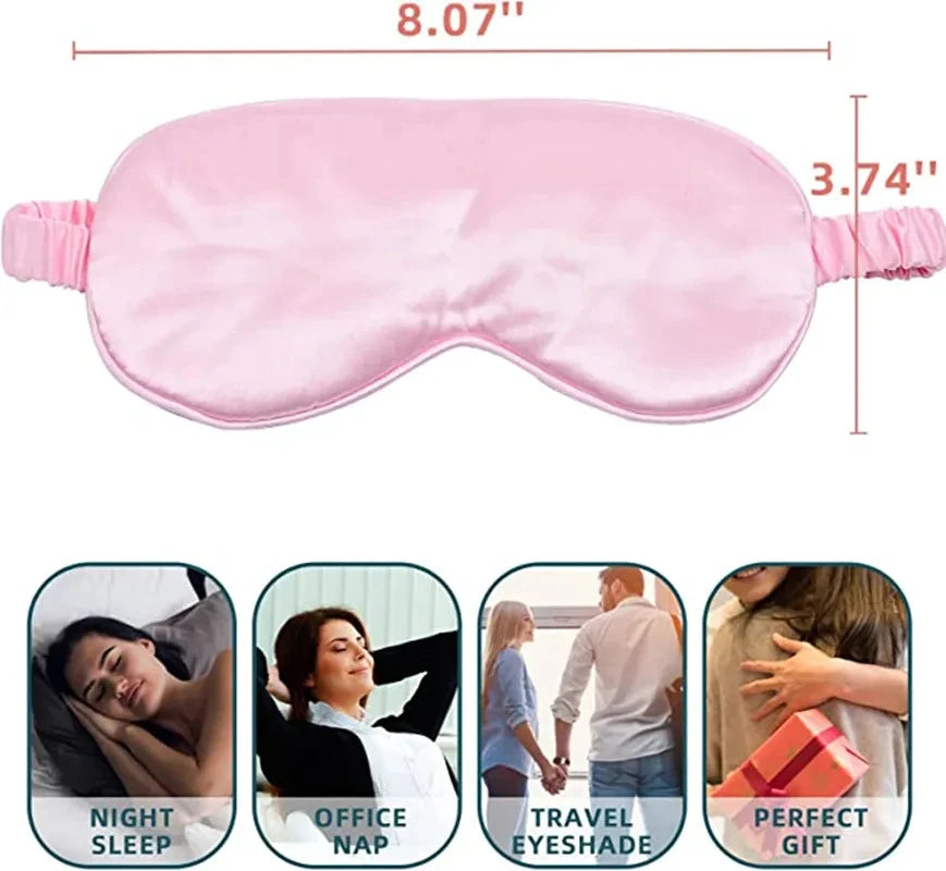 Women Imitated Silk Sleep Eye Mask Portable Travel Eyepatch Nap Eye Patch Rest Blindfold Eye Cover Sleeping Mask Night Eyeshade