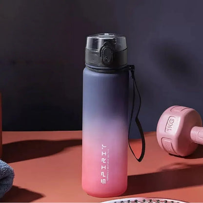 One-Handed Open Sports Water Bottle, Leak-Proof, With Time Scale, Durable Leak-Proof Water Bottle, BPA-Free, Wide Mouth Design,