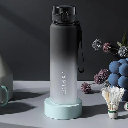 One-Handed Open Sports Water Bottle, Leak-Proof, With Time Scale, Durable Leak-Proof Water Bottle, BPA-Free, Wide Mouth Design,
