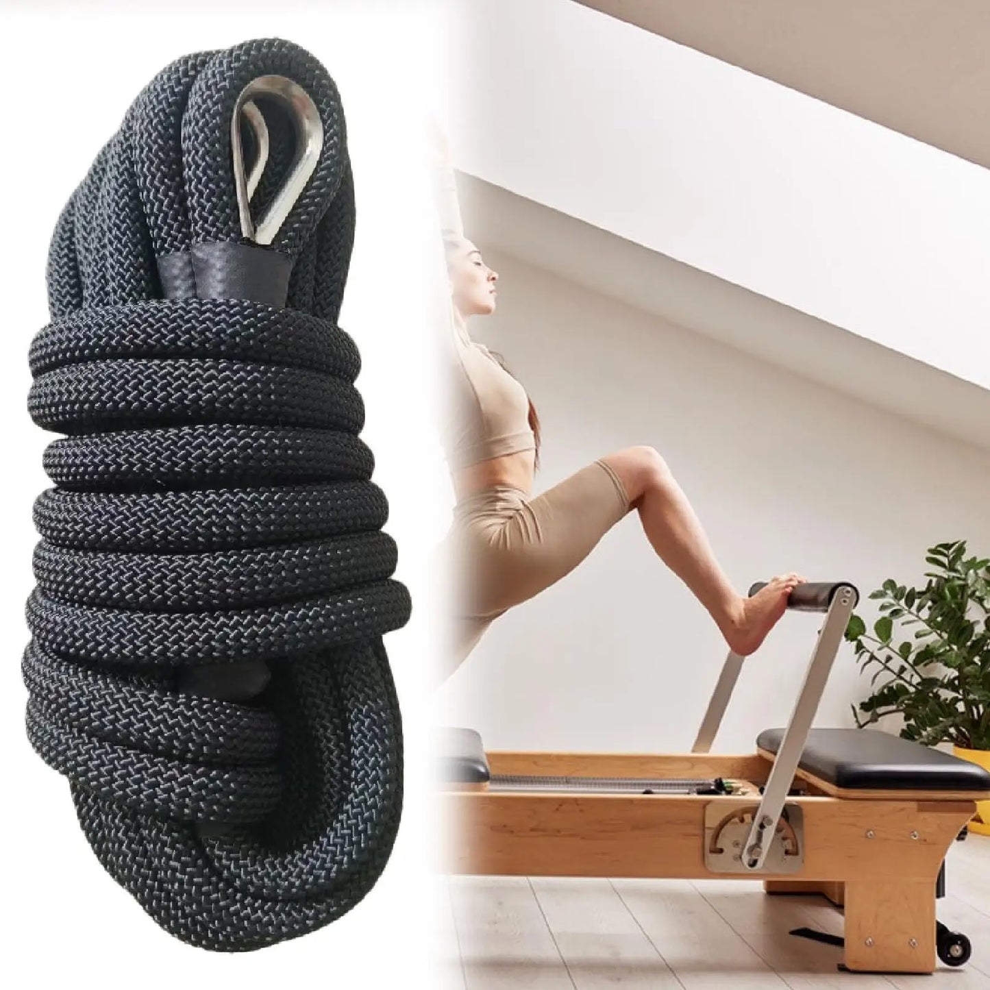 Pilates Reformer Pull Rope Part for Yoga Exercise Equipment Balance Training With Iron Ring Versatile Professional Band  Strap