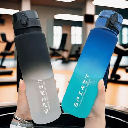 One-Handed Open Sports Water Bottle, Leak-Proof, With Time Scale, Durable Leak-Proof Water Bottle, BPA-Free, Wide Mouth Design,