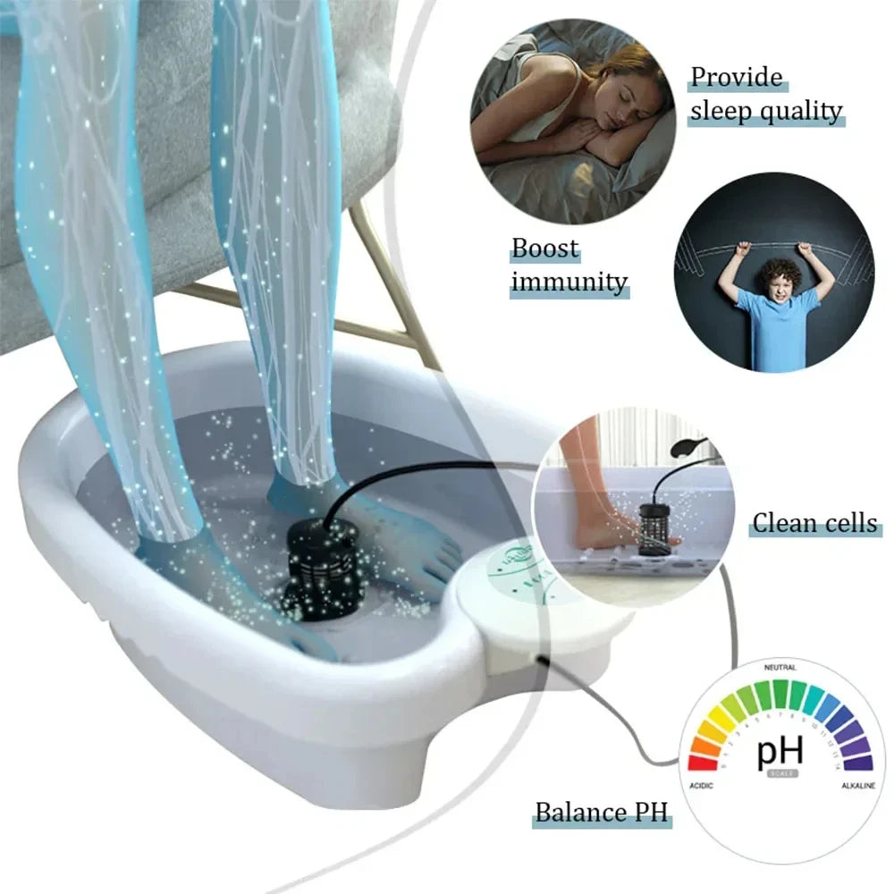 Foot Detox Device Ionic Feet Spa Machine Foot Massager Bath Ion Cleanse Footspa Detoxification Relieve Fatigue Promote Good Tool
