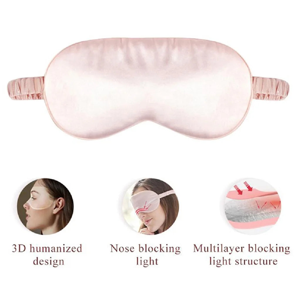 Women Imitated Silk Sleep Eye Mask Portable Travel Eyepatch Nap Eye Patch Rest Blindfold Eye Cover Sleeping Mask Night Eyeshade