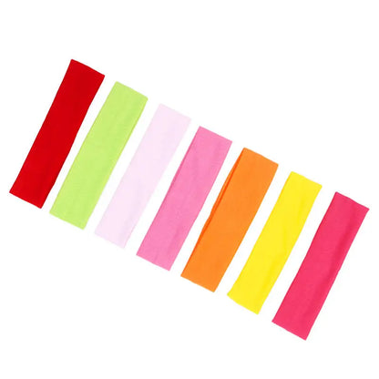 7Pcs Solid Color High Elasticity Headbands Yoga Exercise Headband Hair Accessories Sweat Absorbing Wide Edge Headband