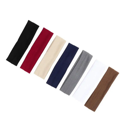 7Pcs Solid Color High Elasticity Headbands Yoga Exercise Headband Hair Accessories Sweat Absorbing Wide Edge Headband