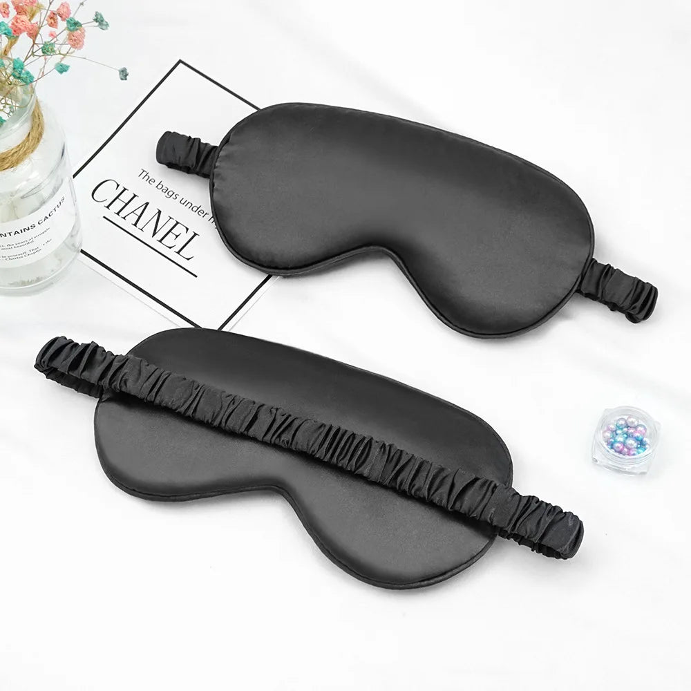 Women Imitated Silk Sleep Eye Mask Portable Travel Eyepatch Nap Eye Patch Rest Blindfold Eye Cover Sleeping Mask Night Eyeshade