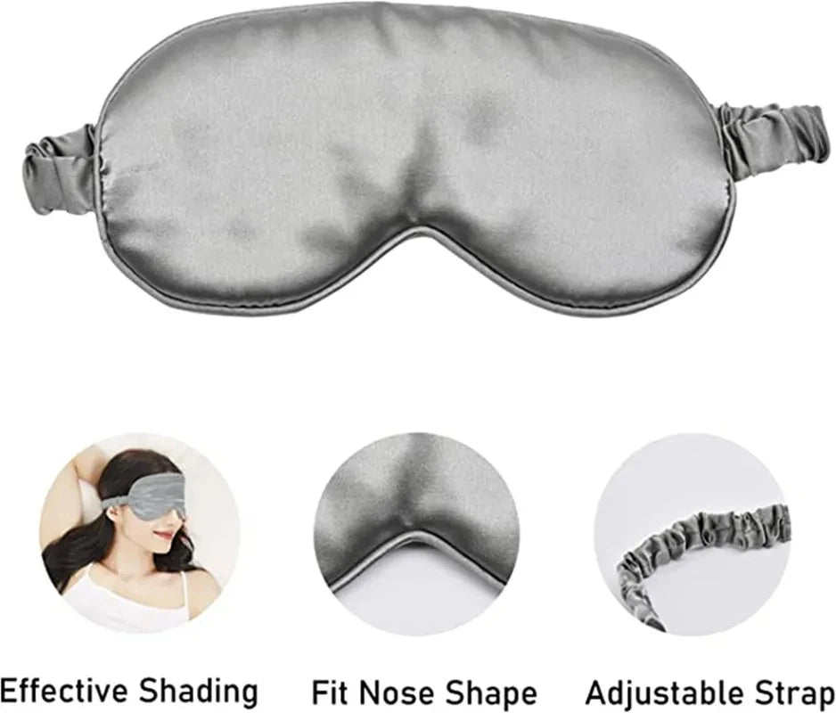 Women Imitated Silk Sleep Eye Mask Portable Travel Eyepatch Nap Eye Patch Rest Blindfold Eye Cover Sleeping Mask Night Eyeshade