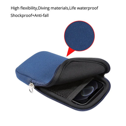 Universal Neoprene Mobile Phone Bag Case With Shoulder Strap For iPhone 16 15 14 Pro Max Samsung Xiaomi Huawei Shockproof Pouch