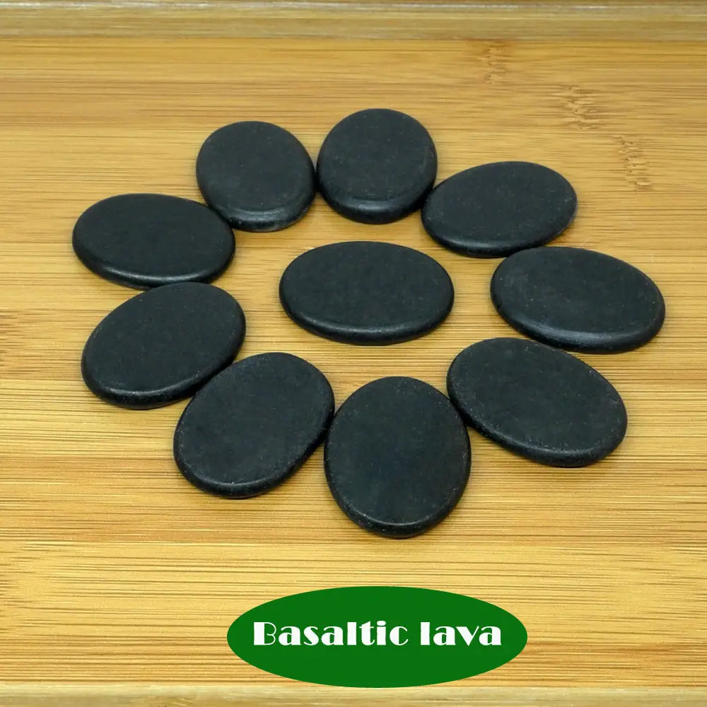 10PCS 3x4cmSpa Rock Basalt Stone Beauty Stones Massage Lava Natural Stone Hot Relieve Stress RELAX jade massage set toe massage