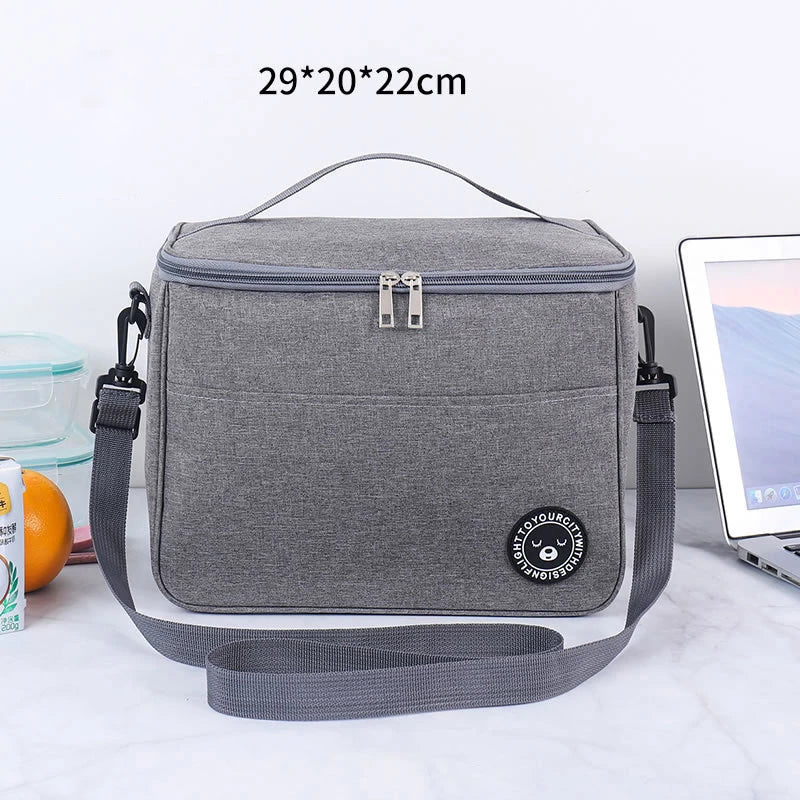 Portable Thermal Food Bag Camping Picnic Waterproof Easy Clean Insulated Lunch Bag With Shoulder Strap Working Office Lunchbox