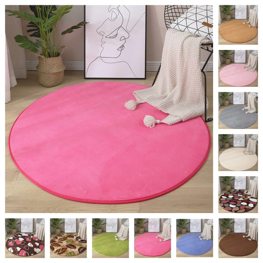 Newest Round Coral Velvet Carpet Color Water Absorption Sofa Carpet Memory Foam For Bedroom Living Room Children Rug Yoga Mats