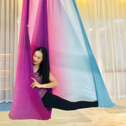 Anti-Gravity Multicolour Yoga hammock Flying Swing 5m fabrics Yoga Belts For the yoga Exercise Air Swing Bed Trapeze Yoga studio