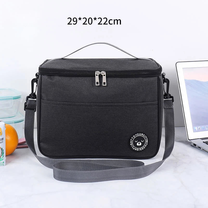 Portable Thermal Food Bag Camping Picnic Waterproof Easy Clean Insulated Lunch Bag With Shoulder Strap Working Office Lunchbox