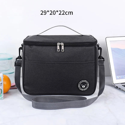 Portable Thermal Food Bag Camping Picnic Waterproof Easy Clean Insulated Lunch Bag With Shoulder Strap Working Office Lunchbox