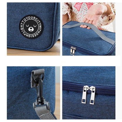 Portable Thermal Food Bag Camping Picnic Waterproof Easy Clean Insulated Lunch Bag With Shoulder Strap Working Office Lunchbox