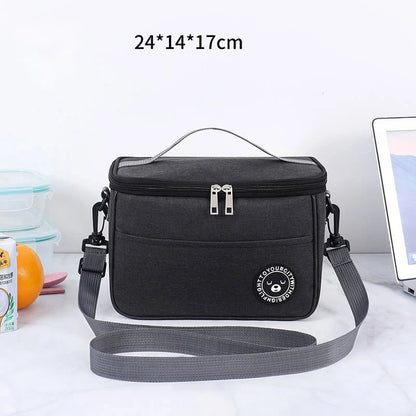 Portable Thermal Food Bag Camping Picnic Waterproof Easy Clean Insulated Lunch Bag With Shoulder Strap Working Office Lunchbox