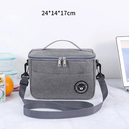 Portable Thermal Food Bag Camping Picnic Waterproof Easy Clean Insulated Lunch Bag With Shoulder Strap Working Office Lunchbox