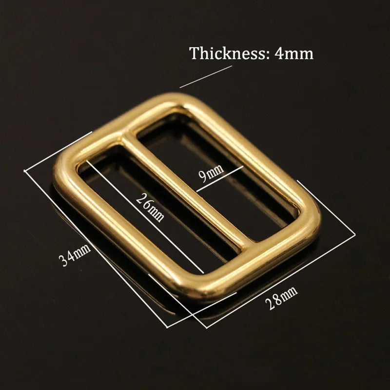 Solid Brass Rectangular Adjuster Buckle Cast Tri Glide Slide Backpack Strip webbing  leather craft Bag Shoulder Strap Belt