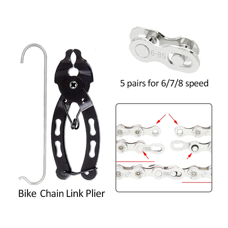Bicycle Chain Link Pliers Repair Tool  Potable MTB Chain Squeeze Plier  Mini Bike Magic Buckle Quick Link Tool Bicycle Accessory