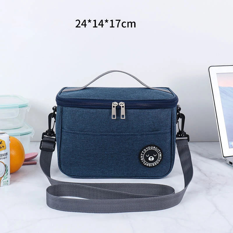 Portable Thermal Food Bag Camping Picnic Waterproof Easy Clean Insulated Lunch Bag With Shoulder Strap Working Office Lunchbox