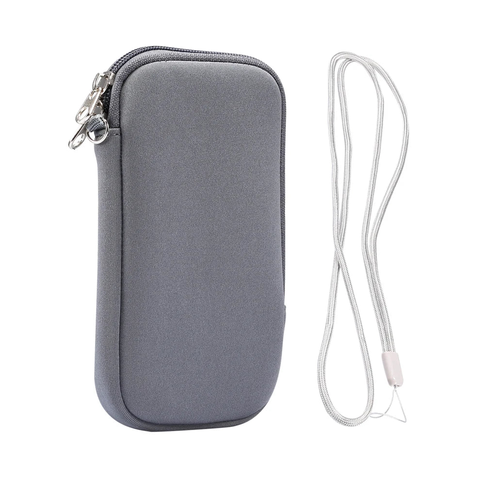 Universal Neoprene Mobile Phone Bag Case With Shoulder Strap For iPhone 16 15 14 Pro Max Samsung Xiaomi Huawei Shockproof Pouch