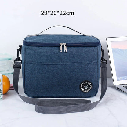 Portable Thermal Food Bag Camping Picnic Waterproof Easy Clean Insulated Lunch Bag With Shoulder Strap Working Office Lunchbox