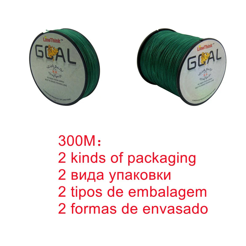 100M 300M 500M Brand LineThink GOAL Japan Multifilament 100% PE Braided Fishing Line 8LB to 100LB