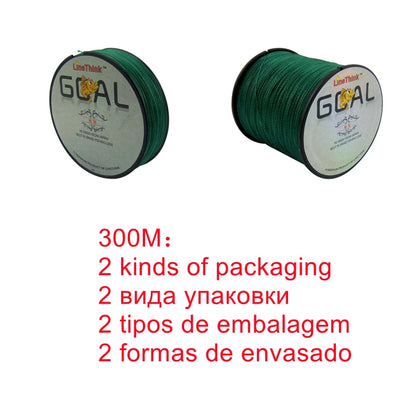 100M 300M 500M Brand LineThink GOAL Japan Multifilament 100% PE Braided Fishing Line 8LB to 100LB