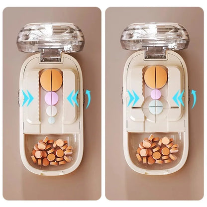 New Quartering Pill Cutter Storage Box Portable Drug Tablet Medicine Dustproof Divider Organizer Crusher 1/2 1/4Pill Cutter