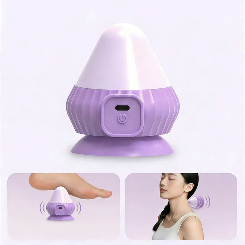 Mini Electric Silicone Fascia Gun Suction Cup Massage Ball Hands Free Vibration Muscle Relaxation Fatigue Relief Massager