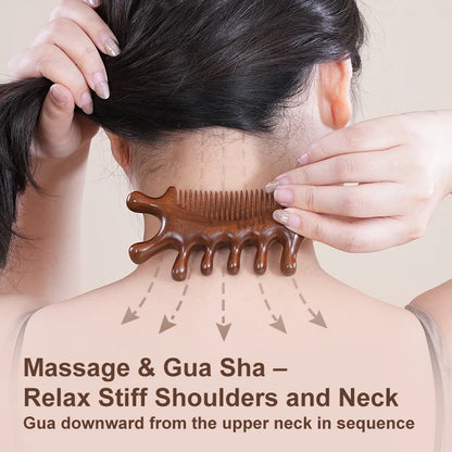 Wooden massage comb, scalp massage tools, relaxing seven-tooth whale comb, body massage equipment
