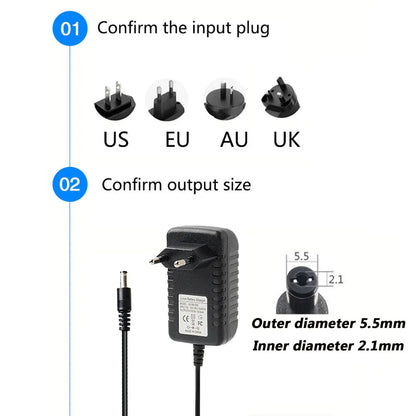 AC 100-240V DC 16.8V 1A  16.8V 2A Fascia Gun Car Wash Gun Electric Drill Charger Lithium Battery Charger 5.5mm x 2.1mm DC