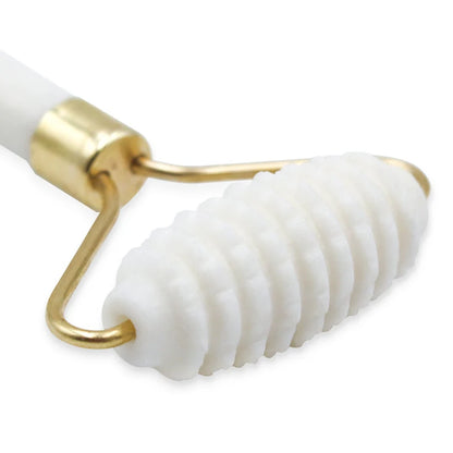 1pc Natural White Jade Roller Massager for Face Body Back Foot Massage Roller Facial Liftting Anti-wrinkle Double-end
