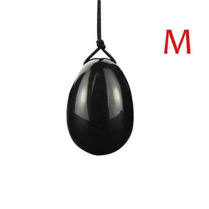 Natural Massage Crystal Stone Black Obsidian Yoni Egg for Kegel Exercise Vaginal Muscle Massage Ben Wa Balls Massage Ball