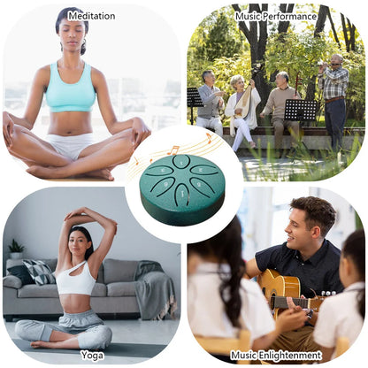 Steel Tongue Drum 3 Inch 6 Notes Percussion Instrument Balmy Drum with Drum Mallets for Meditation Yoga Majors Mini Handpan Drum