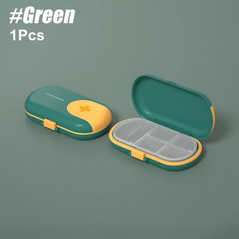 1PCS Portable Medicine Cutter 2-in-1 Pill Splitter & Case with Plastic Blade for Small or Large Pills, Travel Pill Crusher