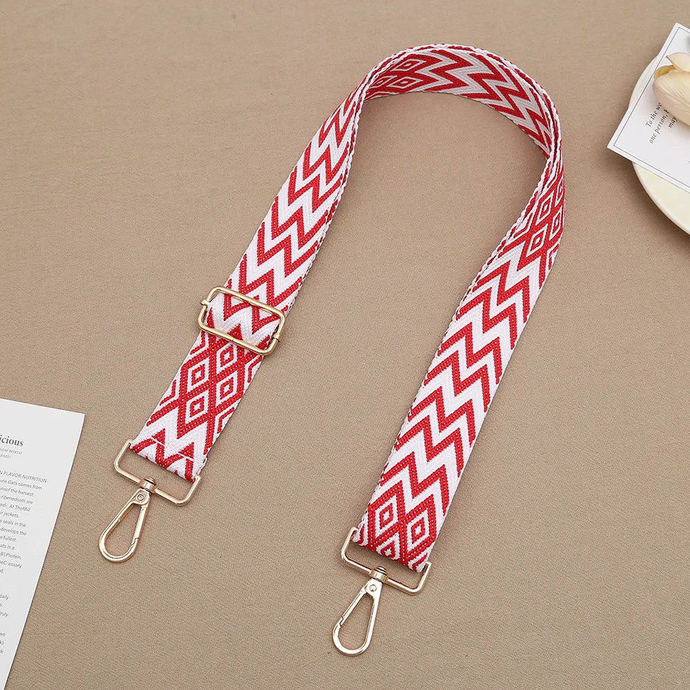 1 Piece 1.50inch Wide Adjustable Handbag Purse Strap Replacement Crossbody Shoulder Strap Geometry Pattern Jacquarded Strap