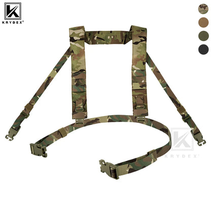 KRYDEX Tactical Shoulder Strap Fat H Harness and Back Strap For MK3 MK4 Chest Rig Vest