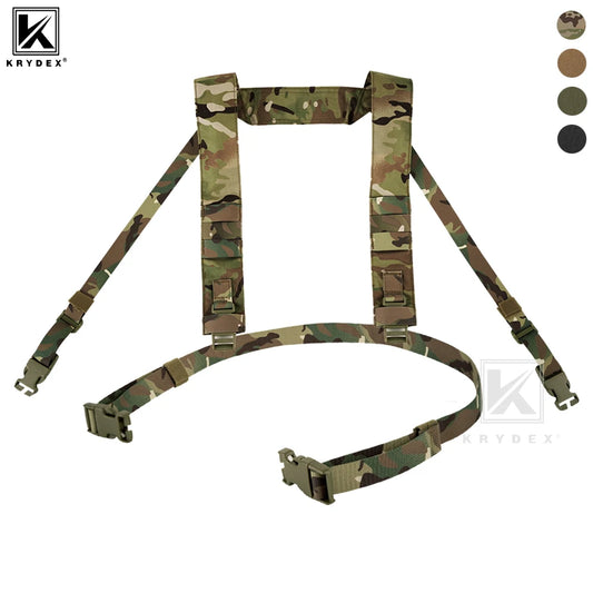 KRYDEX Tactical Shoulder Strap Fat H Harness and Back Strap For MK3 MK4 Chest Rig Vest