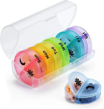 Fashion 7 Day Pill Box Organizer Case Portable 2 Times A Day Vitamin Tablet 14 Grids Large Storage Travel for Medicine Fish Oils