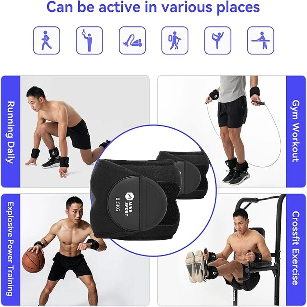 OZZOMM 1Pair Ankle/Wrist & Arm/Leg Weights, Adjustable Weight 1kg 2kg 3kg 4kg for Men & Women - Ideal for Gym,Running,Yoga,Sport