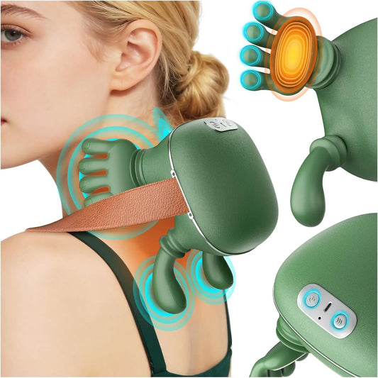 Wireless Neck And Back Massager with Heat 4D Kneading Shiatsu Deep Tissue for Shoulder Cervical  Trapezius Kneading Massage