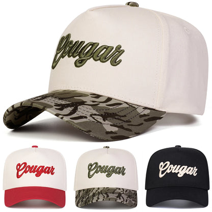 Unisex COUGAR Letter Embroidery Baseball Caps Spring Autumn Outdoor Adjustable Casual Hats Sunscreen Hat Sports Cap