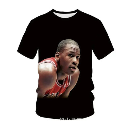 24/25 Hot Selling Fashion Michael J-Jordan Basketball-N-nbaT T-shirt Sports Top Short Sleeved 3D Printed Quick Drying T-shirt