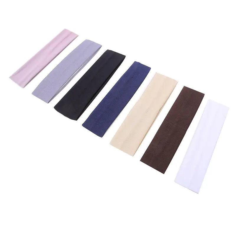 7Pcs Solid Color High Elasticity Headbands Yoga Exercise Headband Hair Accessories Sweat Absorbing Wide Edge Headband