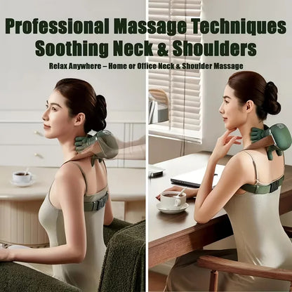 4D Bionic Finger Neck and Shoulder Massager, Trapezius Muscle Kneading Device, Brushless Motor Neck and Shoulder Leg Massager