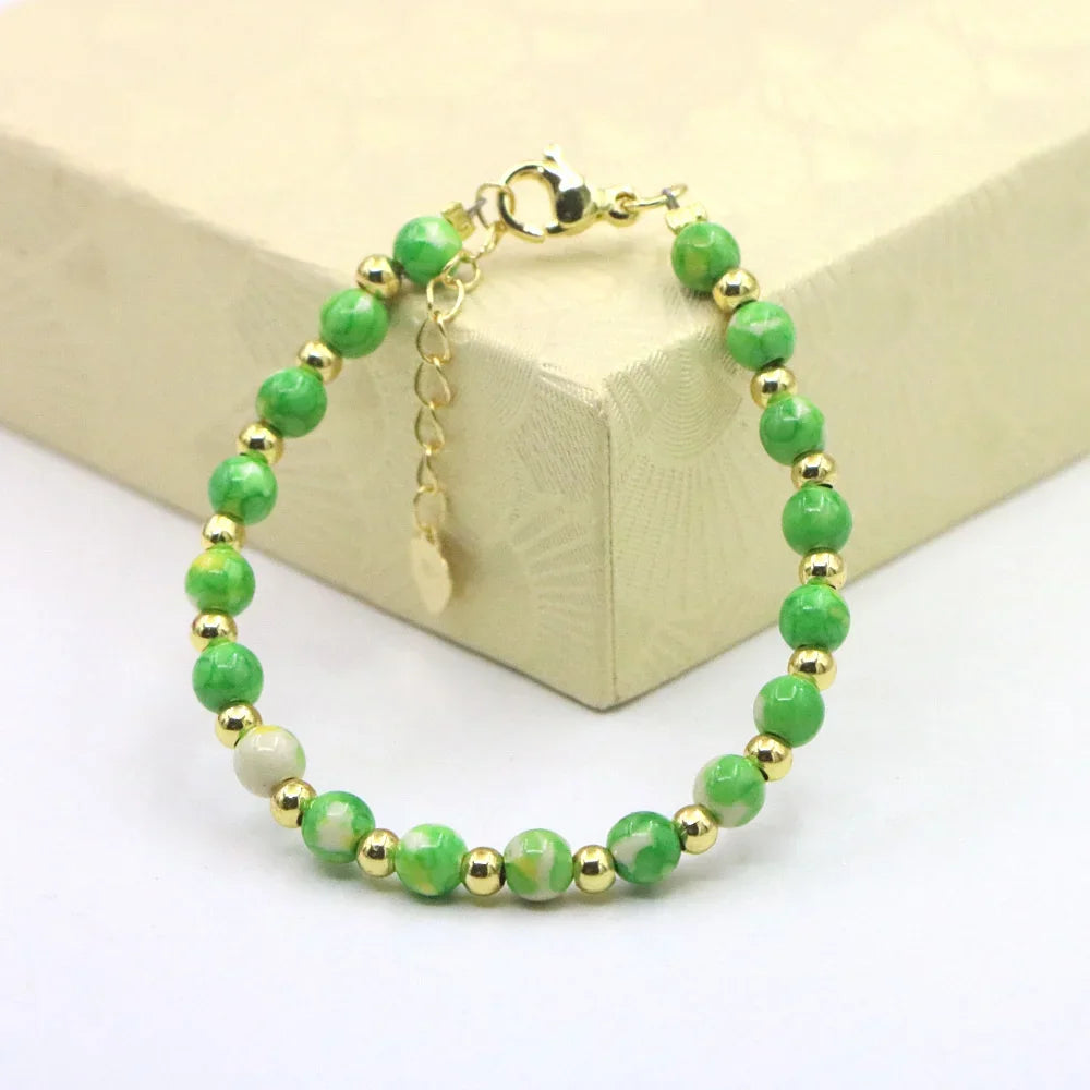 Fashion Lovely Baby Baptism Bracelet Natural Stone Crystal Lobster Clasp Parts Yoga Christmas Wedding Girls Gift Jewelry Charm