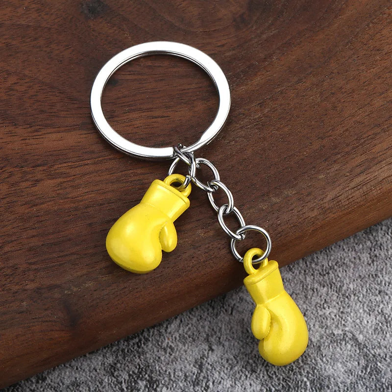 Boxing gloves keychain, Bojue gym membership event, gift giveaway, simulated fitness equipment keychain