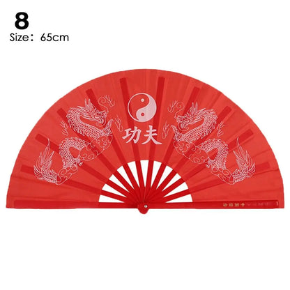 28/34cm Chinese Tai Chi Chinoiserie Gift Kung Fu Fan Folding Stage Fan Plastic Bone Fan Yoga Fan