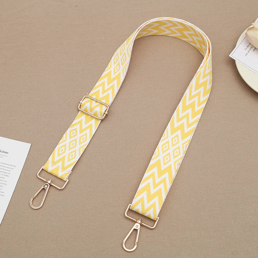 1 Piece 1.50inch Wide Adjustable Handbag Purse Strap Replacement Crossbody Shoulder Strap Geometry Pattern Jacquarded Strap